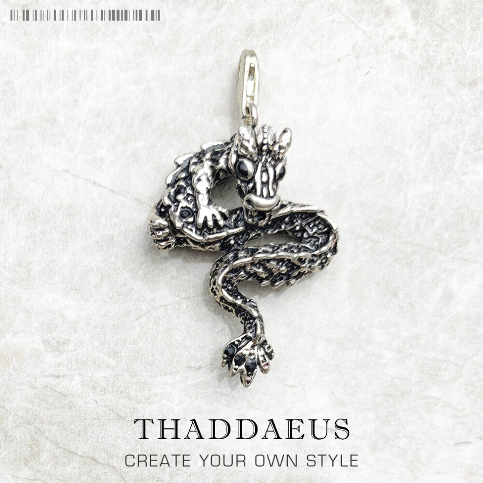 Pendant Mythical Dragon Jewelry Europe Accessories 925 Sterling Silver Punk Gift For Woman Men