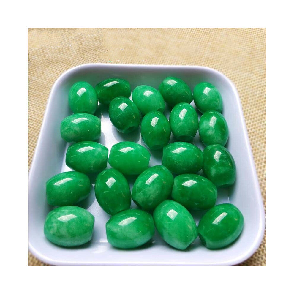 5pc Natural A Green Jade Beads DIY Bracelet Bangle Charm Jadeite Jewellery Accessories Amulet for Women Men