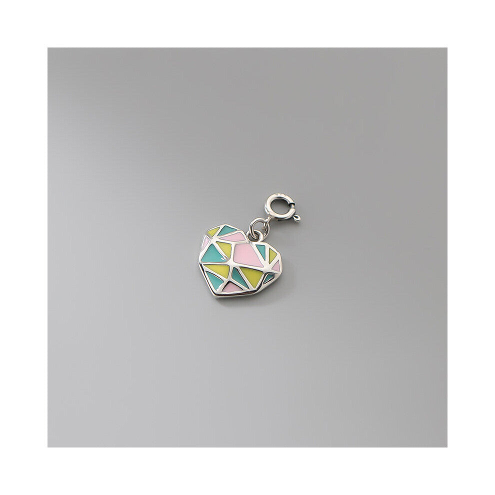 TrustDavis 925 Sterling Silver Romantic Sweet Heart Charm Pendant DIY Necklace Accessories Jewelry DZ807