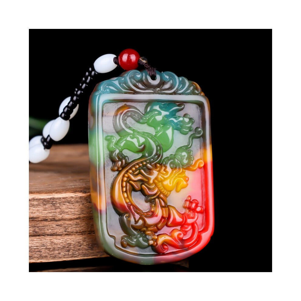 Natural Hand-carved Dragon Jade Pendant Boutique Jewelry Men and Women Zodiac Dragon Necklace Gift Accessories