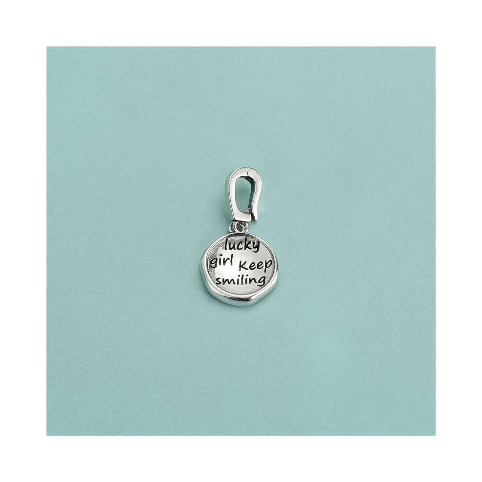 TrustDavis Real 925 Sterling Silver Sweet Lucky Girl Colour Pendant DIY Necklace Bracelet Accessories Fine Women Jewelry DZ632