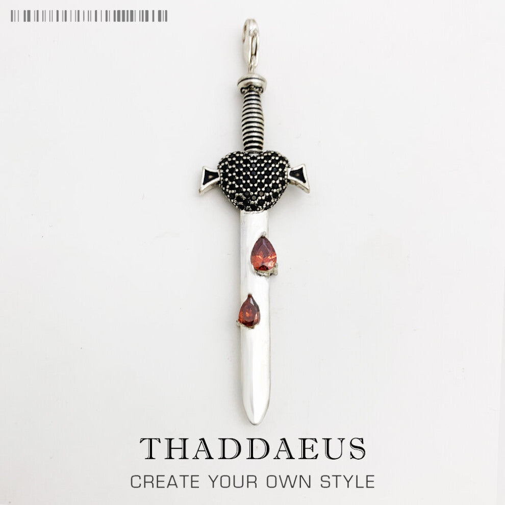 Pendant Heart Sword With Blood Jewelry Europe Bijoux Necklace Accessories Gift For Men Woman