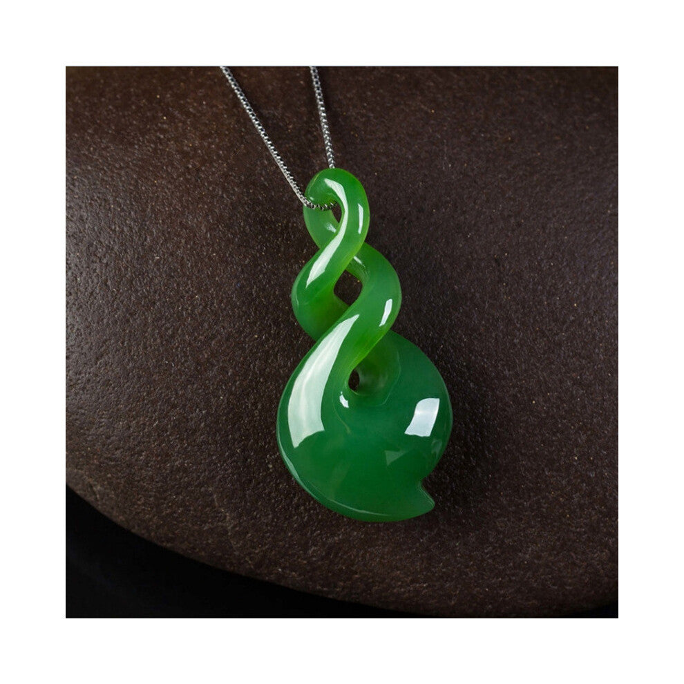 Natural Green Hand-carved Heart-shaped Jade Pendant Boutique Jewelry Men and Women Necklace Gift Accessories