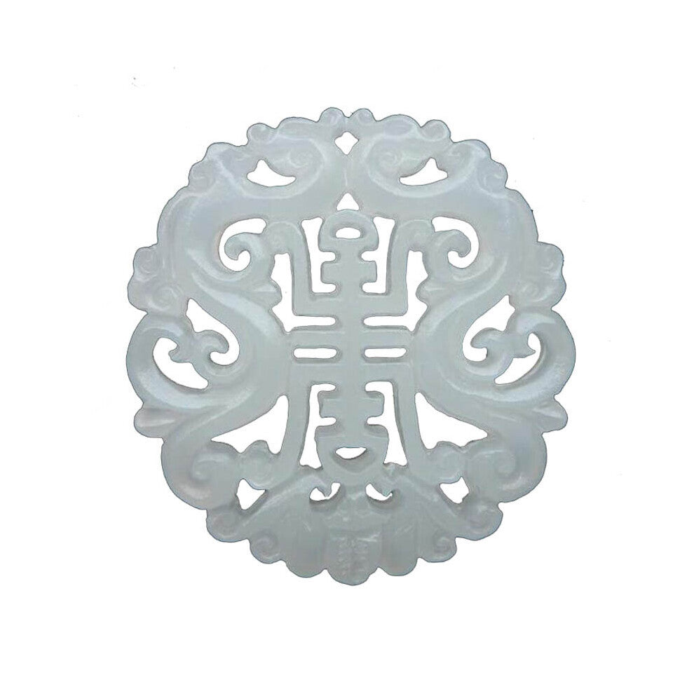 Natural Hand-carved Chinese Lovely Longevity stone pendant(fu shou)
