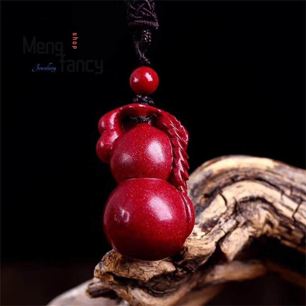Purple Cinnabar Gourd Jade Pendant Diy Accessories Natural Jewelry Creative Engraver Fine Amulet Women Men