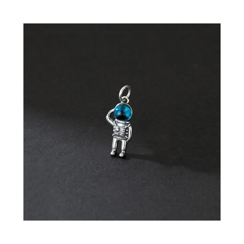 TrustDavis Real 925 Sterling Silver Astronaut CZ Pendant DIY Necklace Accessories Fine Women Jewelry HY873