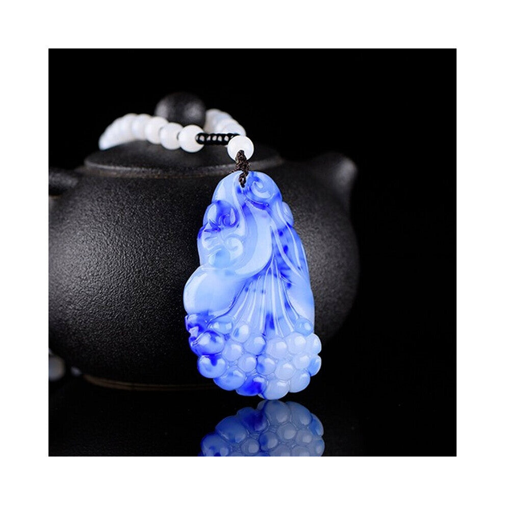 Natural and Jade Hand-carved Orchid Pendant Boutique Jewelry Men and Women Necklace Gift Accessories