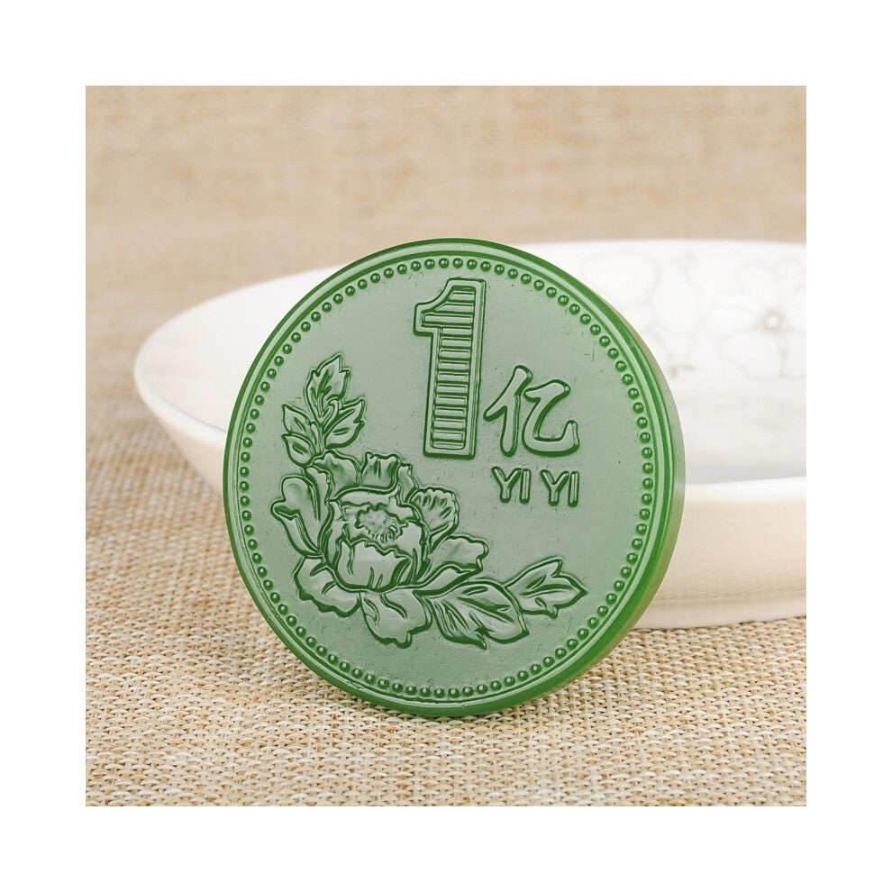 Natural Green Hand-carved Money Jade Pendant Boutique Jewelry Men and Women Necklace Gift Accessories