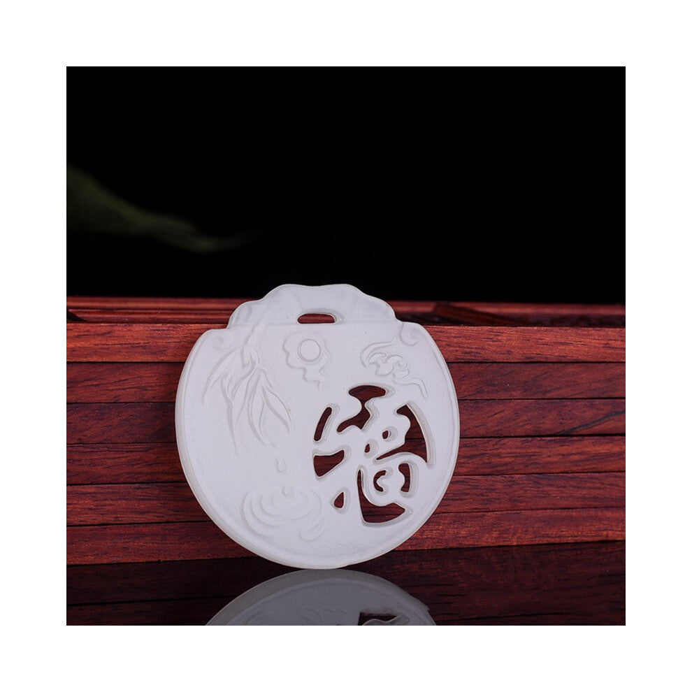 Natural Jade Hand-carved Blessing Pendant Boutique Jewelry Men and Women Peace Necklace Gift Accessories