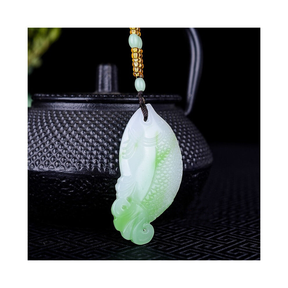 Natural Yellow Hand-carved Carp Jade Pendant Boutique Jewelry Men and Women Fish Necklace Gift Accessories
