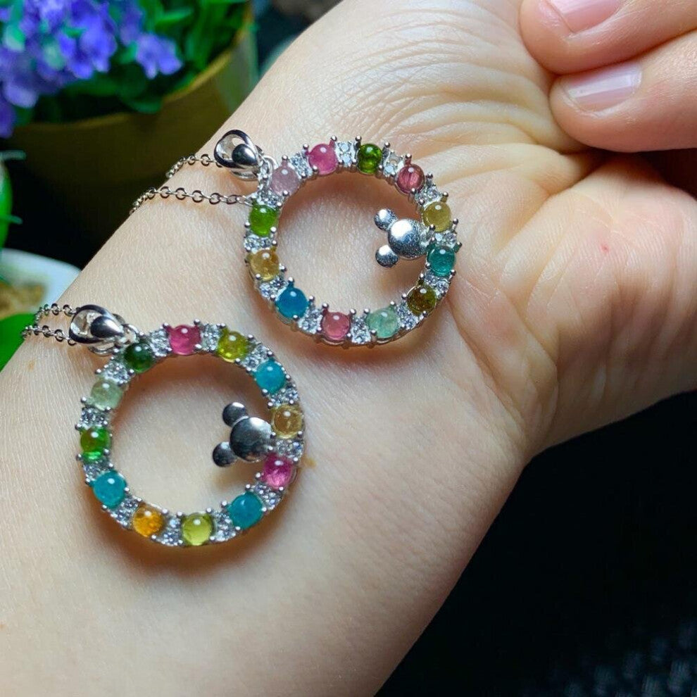 Natural tourmaline pendant tourmaline star pendant pendant clavicle chain crystal accessories fresh and bright