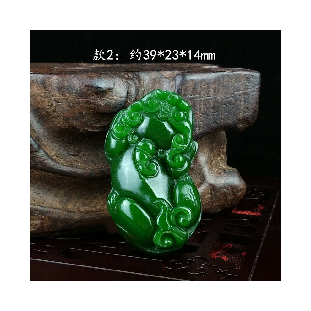 Natural Green Hand-carved Brave Jade Pendant Boutique Jewelry for Men and Women God Beast Necklace Gift Accessories