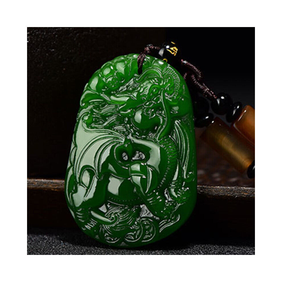 Natural Green Hand-carved Brave Jade Pendant Boutique Jewelry Men and Women Necklace Gift Accessories