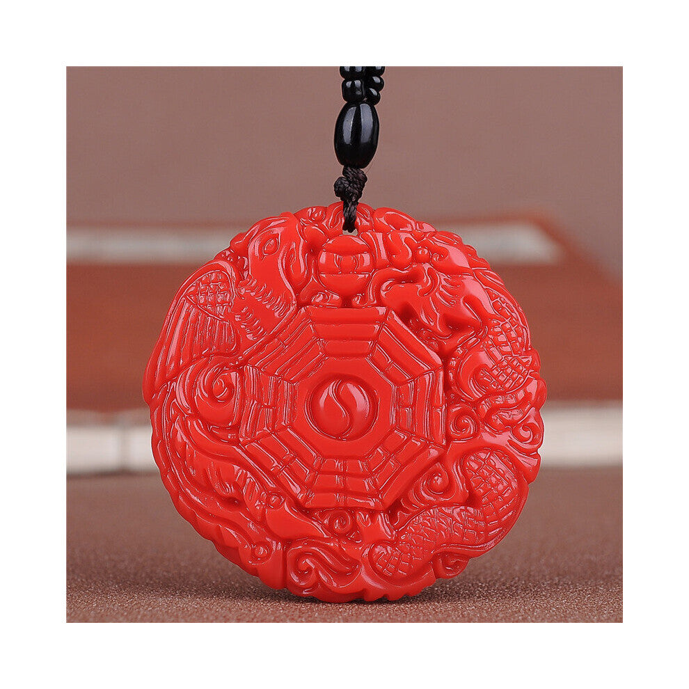 Natural Yellow Dragon Jade Hand-carved Dragon and Phoenix Pendant Boutique Jewelry Men and Women Necklace Accessories