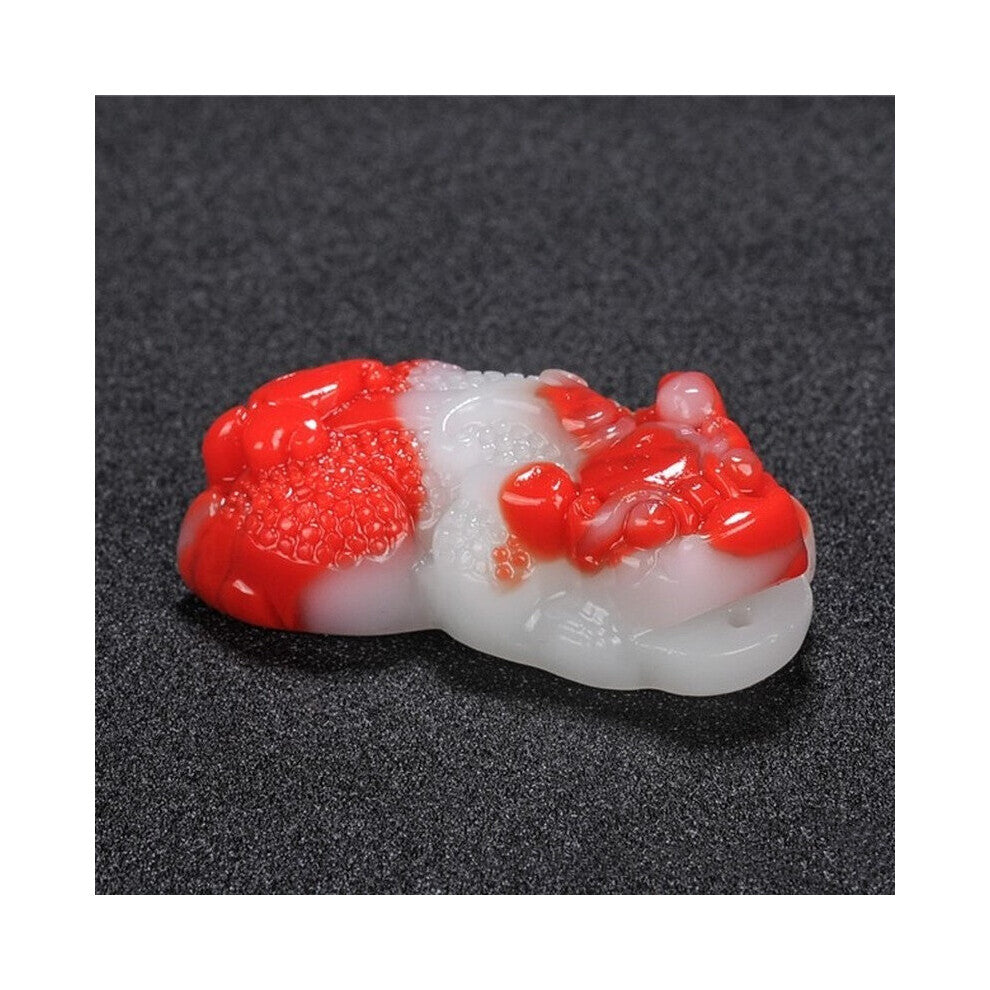 Natural Chicken Blood Hand-carved Brave Jade Pendant Boutique Jewelry Men and Women's Beast Necklace Accessories