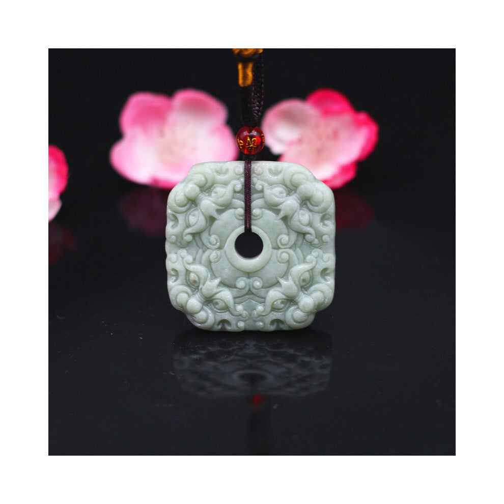 Hand Carved Jade Natural Pixiu Pendant Necklace Charm Jewelry Accessories Chinese Amulet Lucky for Women Men