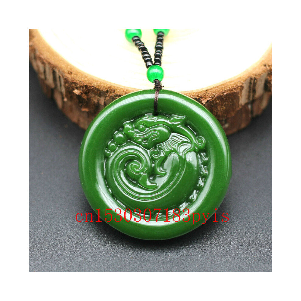 Chinese Carved Pixiu Natural Green Jade Pendant Necklace Charm Jewellery Accessories Amulet for Men Women Lucky
