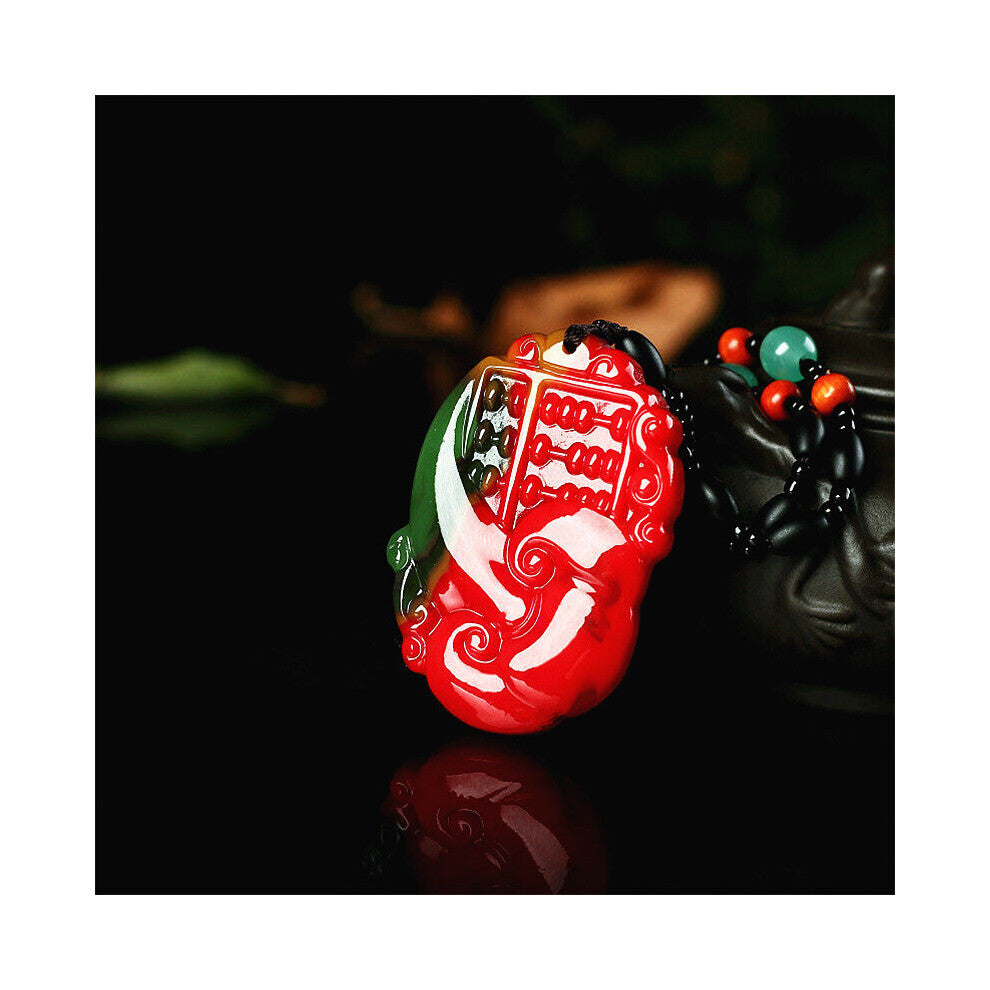 Natural Jade Ruyi Pendant Chinese Necklace Hand-Carved Charm Jewelry Amulet Accessories for Men Women Lucky