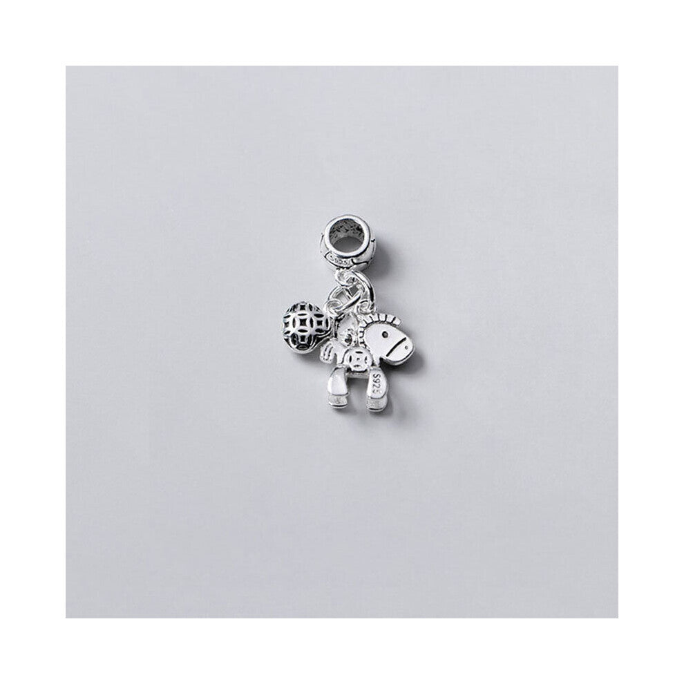 TrustDavis Real 925 Sterling Thai Silver Animal Horse Wallet Charm Pendant DIY Accessories Fine Jewelry DZ218