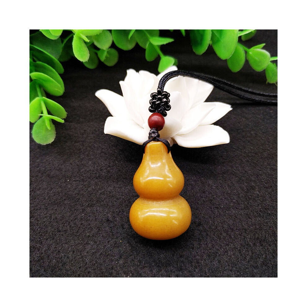 Drop Yellow Jade Pendant Vase Pendant Gourd Men's Pendant Women's Jewelry With Chain Jade Jewelry