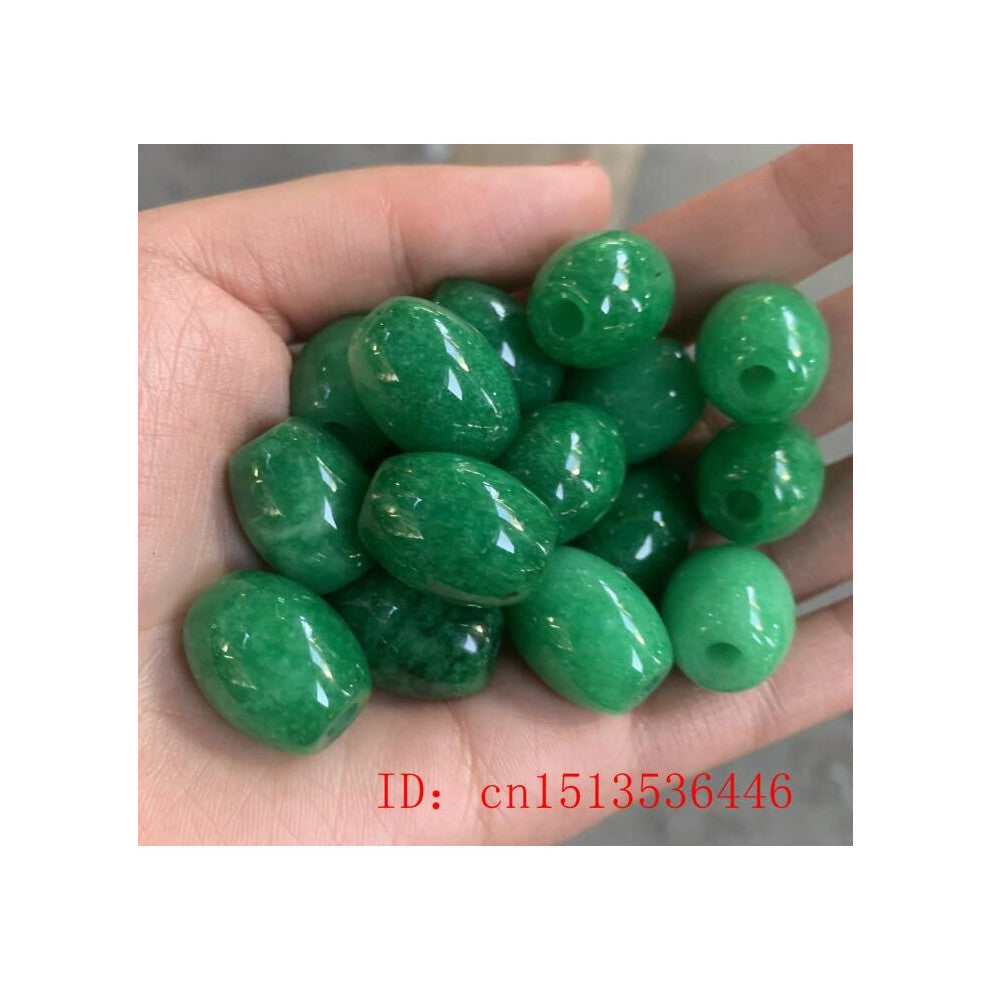 3pc Natural A Green Jade Passepartout Beads DIY Bracelet Bangle Charm Jadeite Jewellery Accessories Amulet Women Men