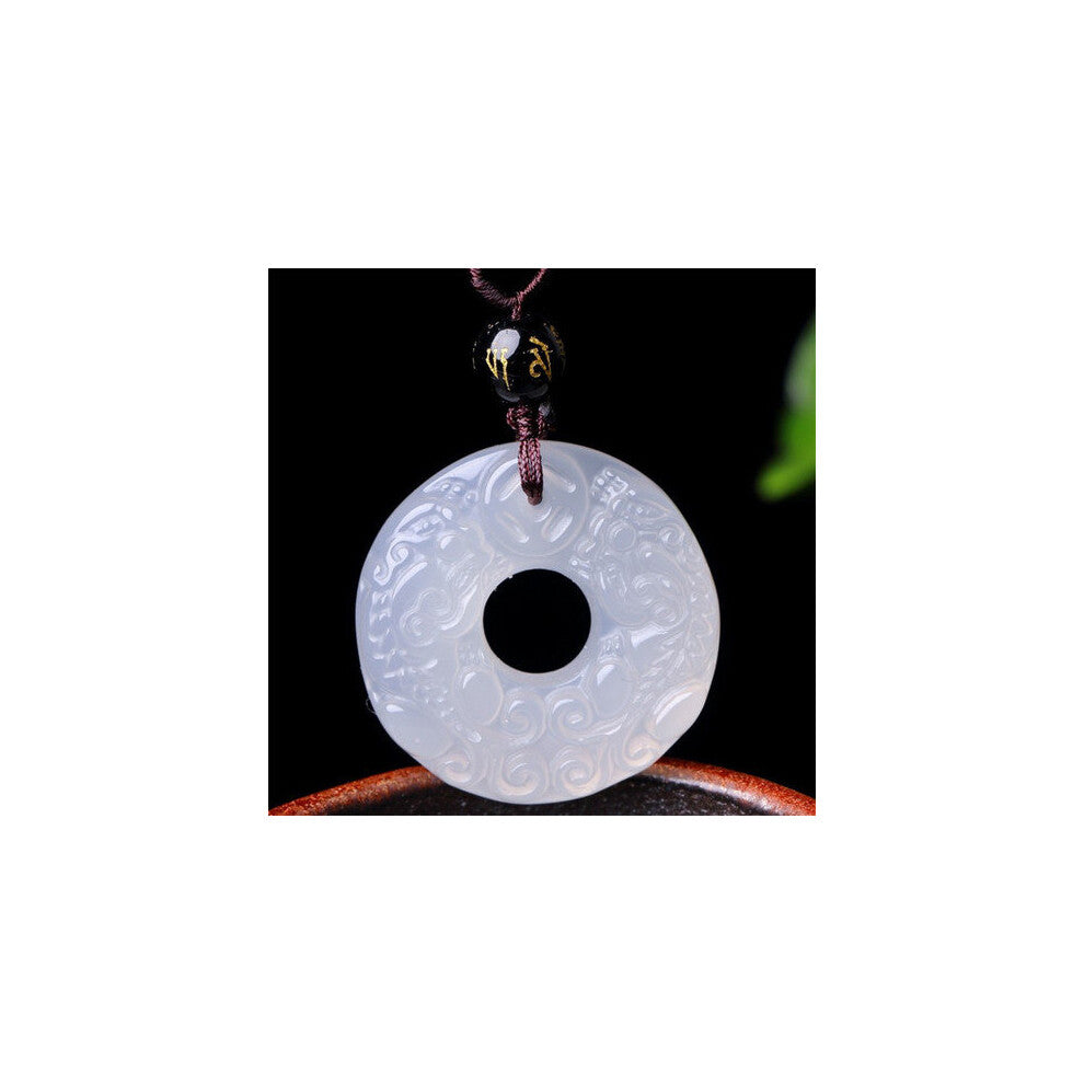 Natural Agate Dragon Pendant Beads Necklace Charm Jewellery Accessories Hand-Carved Man Woman Luck Amulet