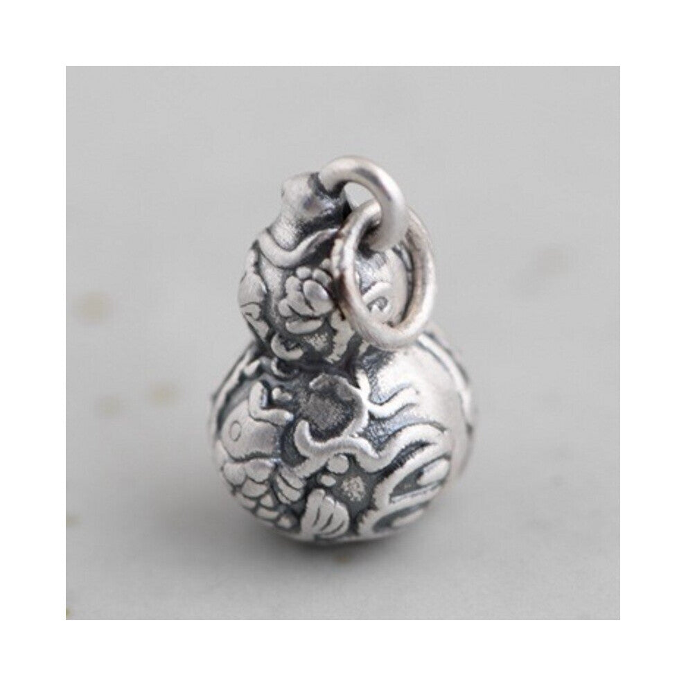 Small and S999 silver jewelry, carp lotus, diy bracelet accessories, silver gourd woman pendant