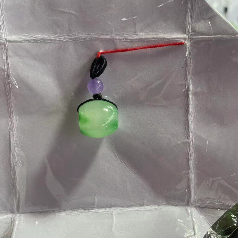 Natural 100%real green jade carve barrel beads pendant necklace bracelet accessories jewellery for women men lucky