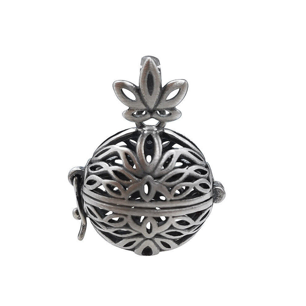 925 Sterling Silver Matte Silver Hollow Gawu Box Pendants Accessories Women's Thai Anemone Sachet Silver Pendant Jewelry