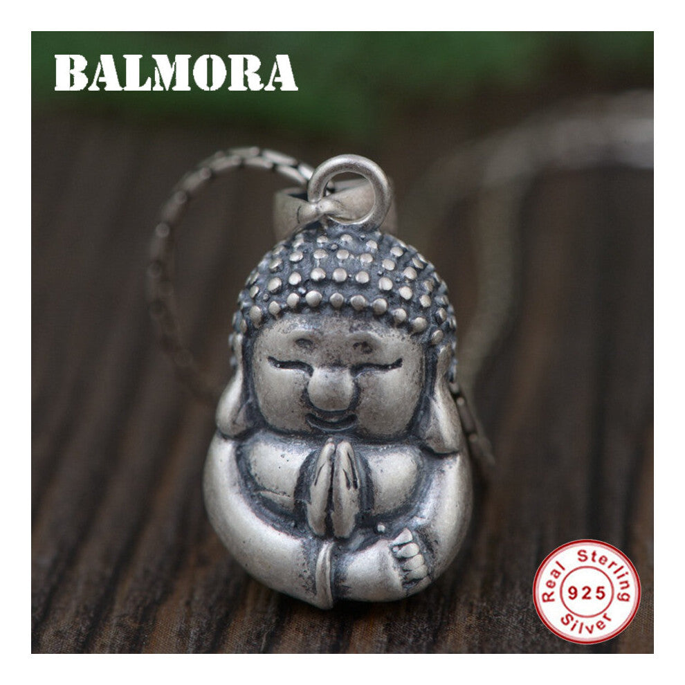 Real 925 Sterling Silver Buddhism Buddha Pendants for Necklace Men Women Couple Vintage Accessories Jewelry