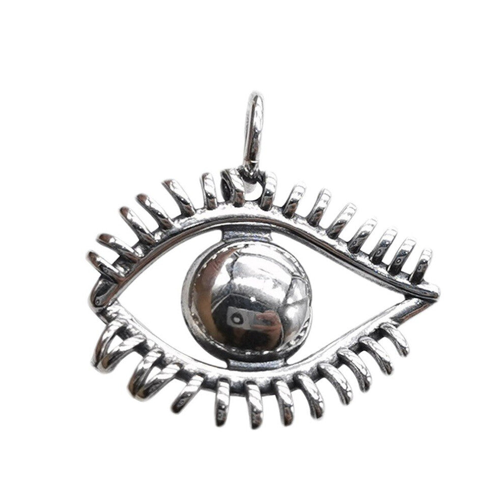 solid pure S925 silver jewellery retro craftsmanship personalized eye accessories woman pendant