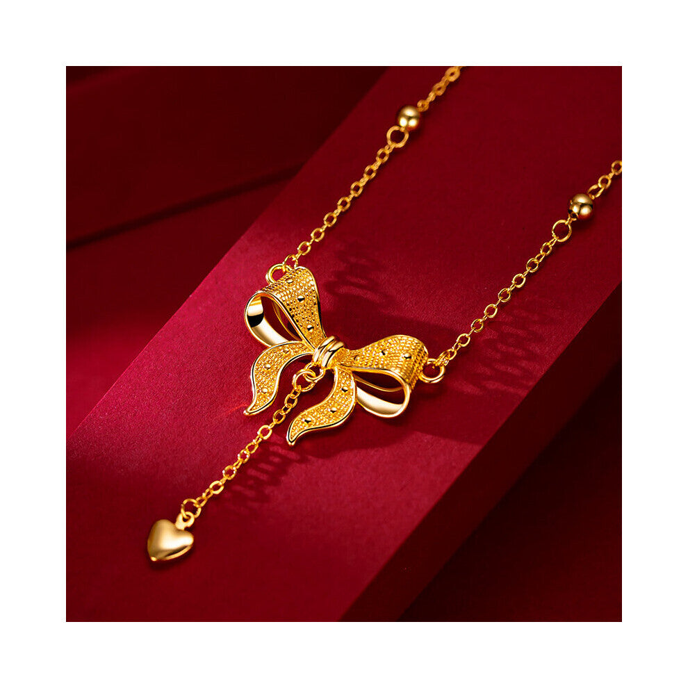 18k Leaf Pendan&Necklacet for Women Wedding Party