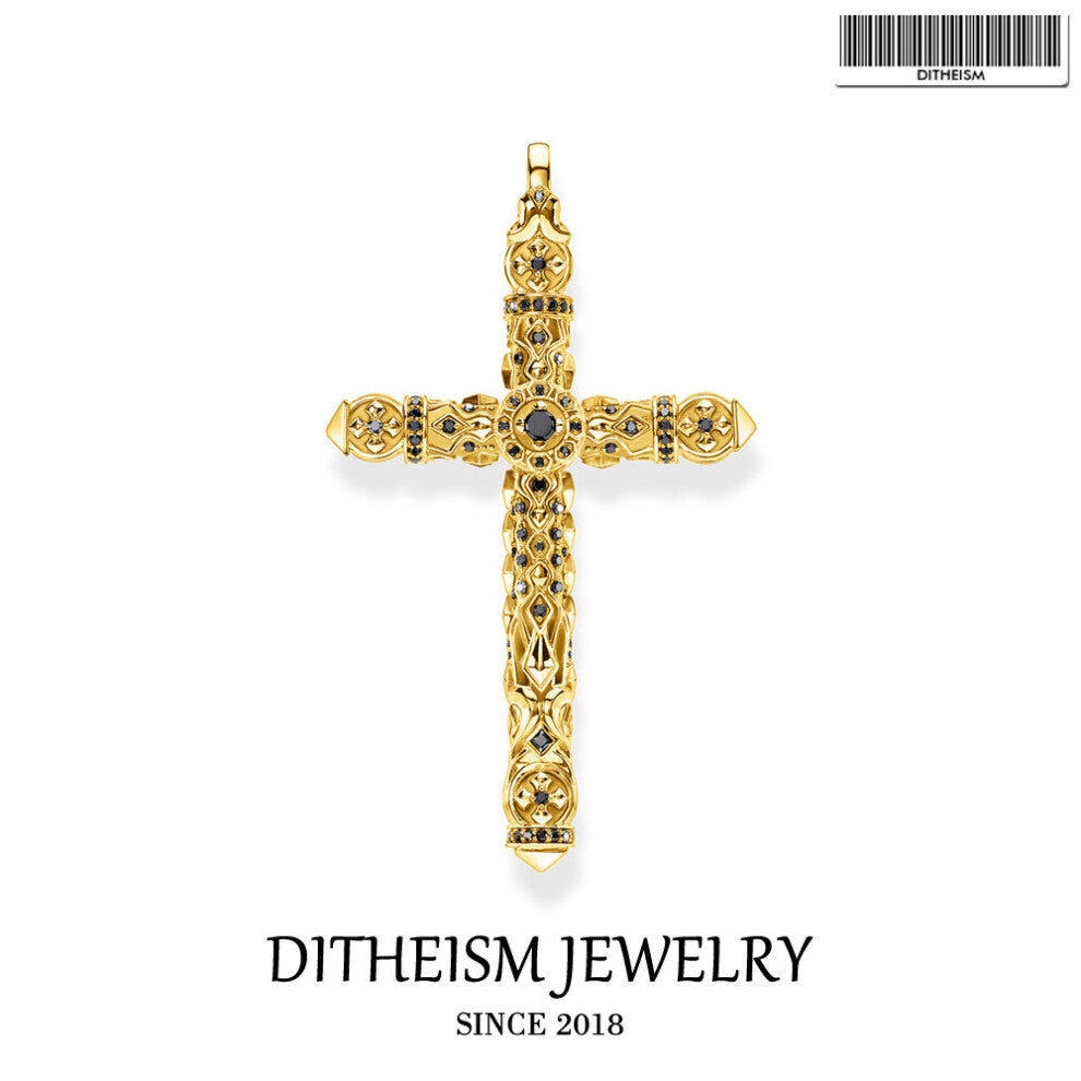 Pendant Cross 925 Sterling Silver In with Stones Fit Necklace Vintage Jewelry Accessories Gift For Men Women