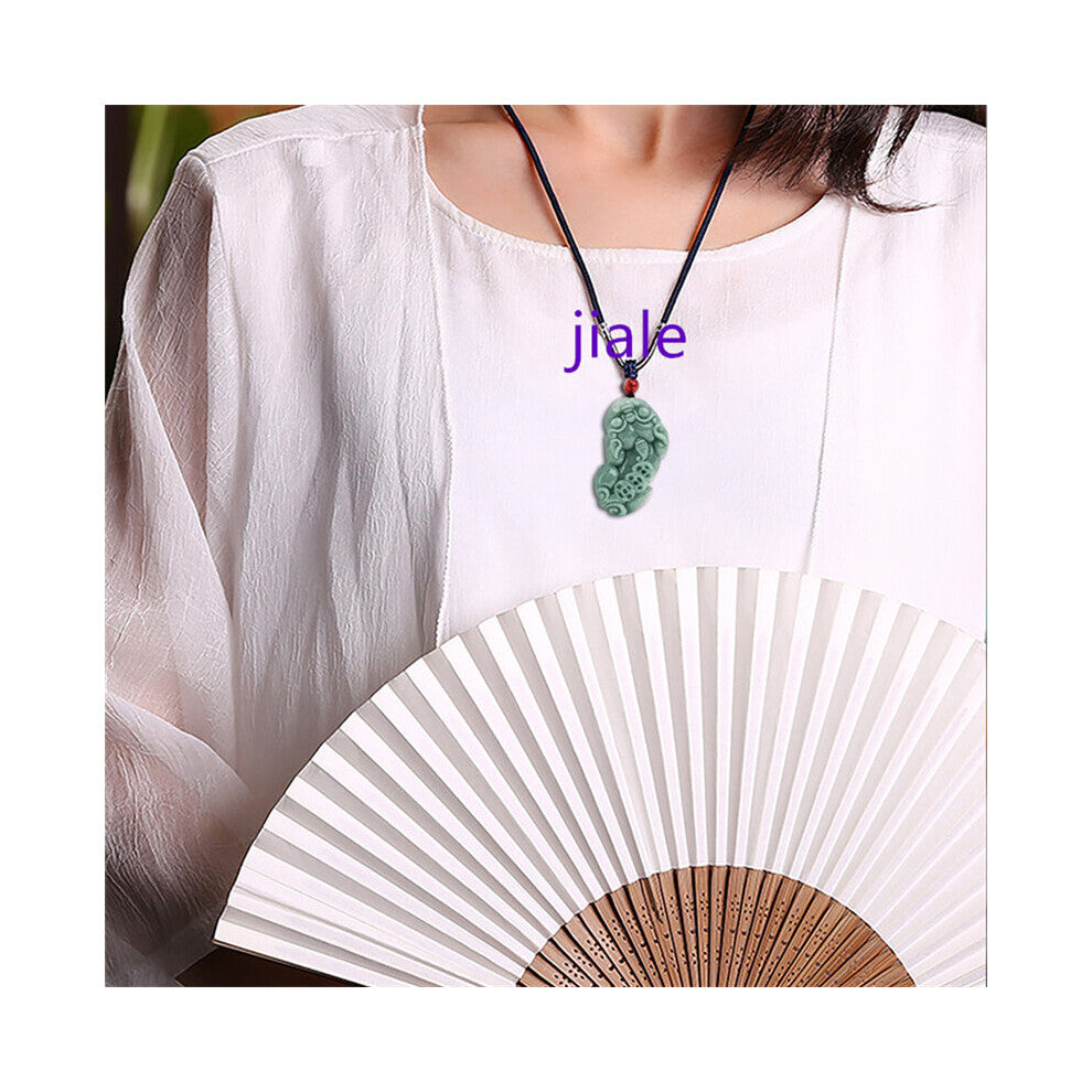Jia Le- Hand-Carved- Natural Myanmar Jade Money Pixiu Emerald Necklace Pendant Accessories Men and Women Couple