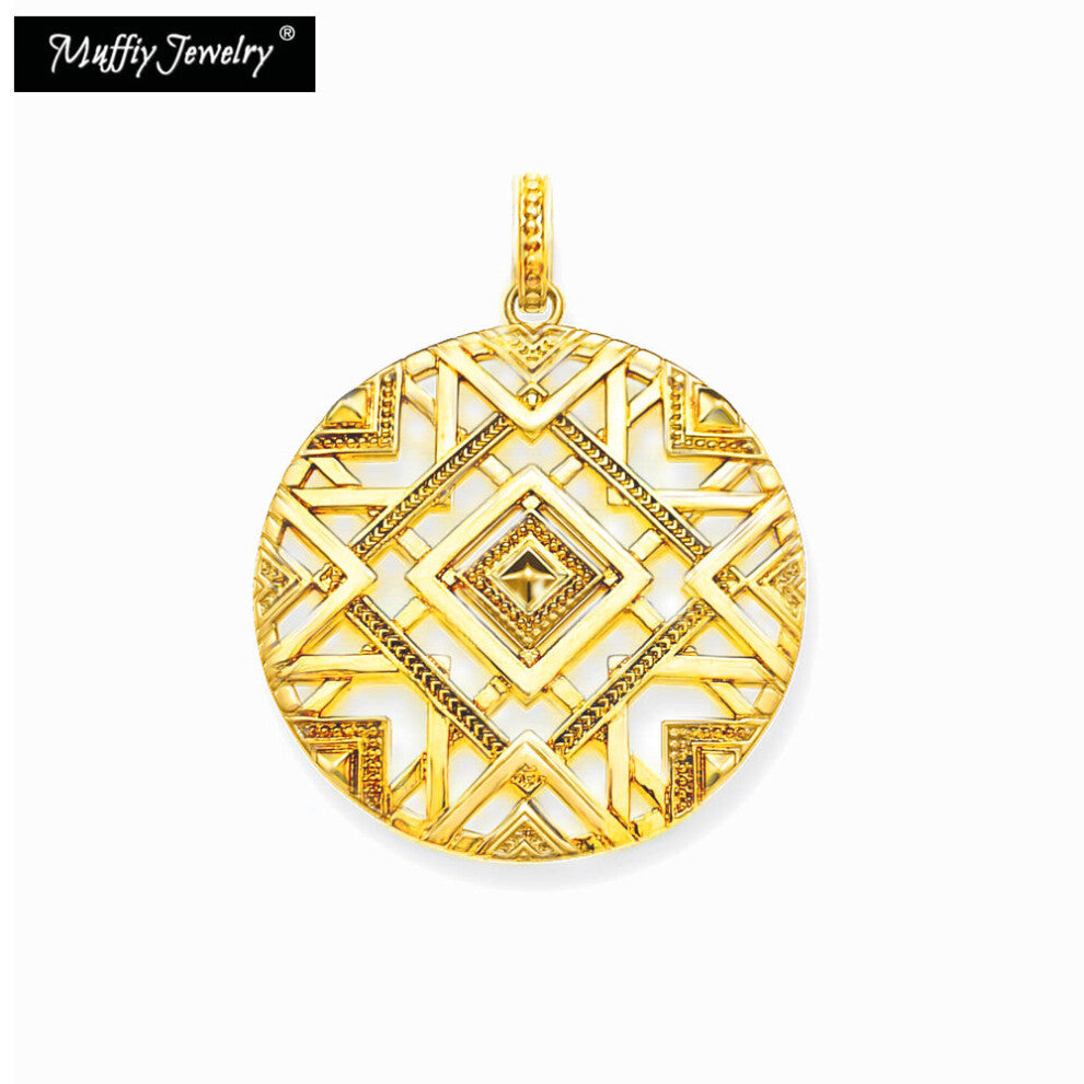 Pendant Africa Ornaments Golden In 925 Sterling Silver Fine Jewelry Accessories Fit Necklace Ethnic Gift For Man Woman
