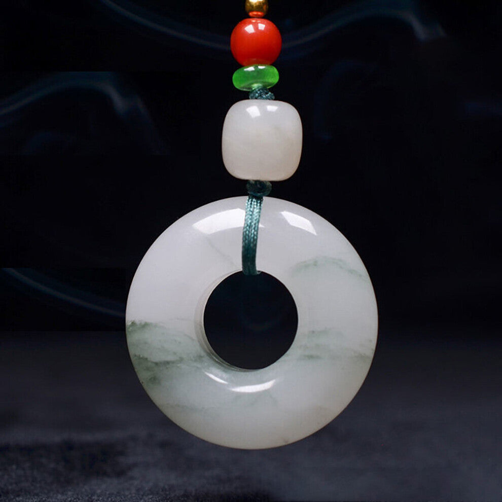 Natural Jade Pendants Tire donuts Green Jadeite Necklace Women's Jewelry Talisman Pendants Jade Jewelry