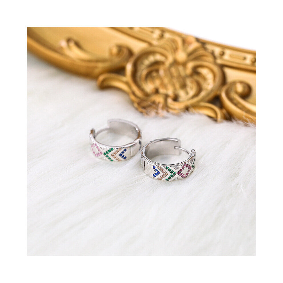 Sterling 925 Silver Hoop Earrings For Women's Earing Nationality Accessories Jewellery Fine