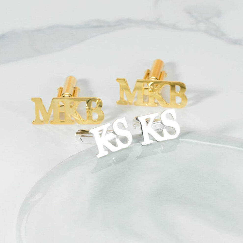 personalized stainless steel high-end men and women letter cufflinks shirt cufflinks jewelry