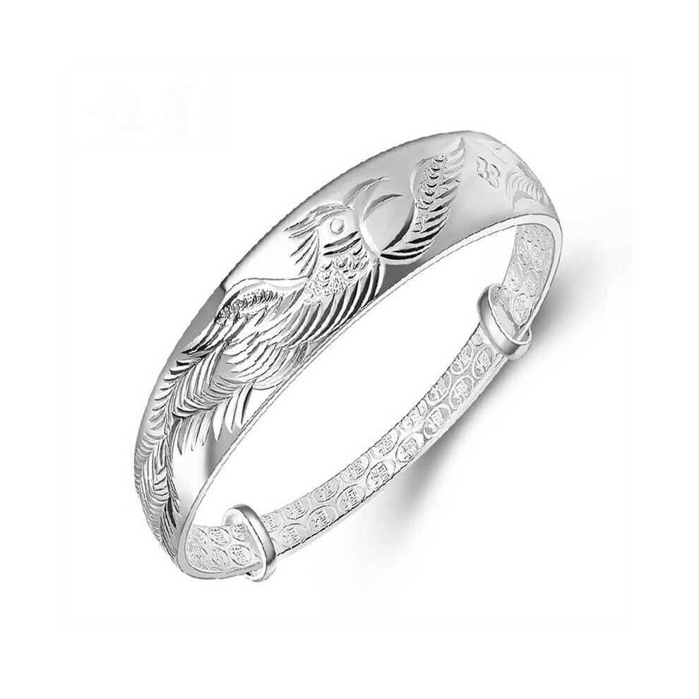 925 Sterling Silver Phoenix Lucky Bracelet Bangles For Women Jewelry Accessories Christmas
