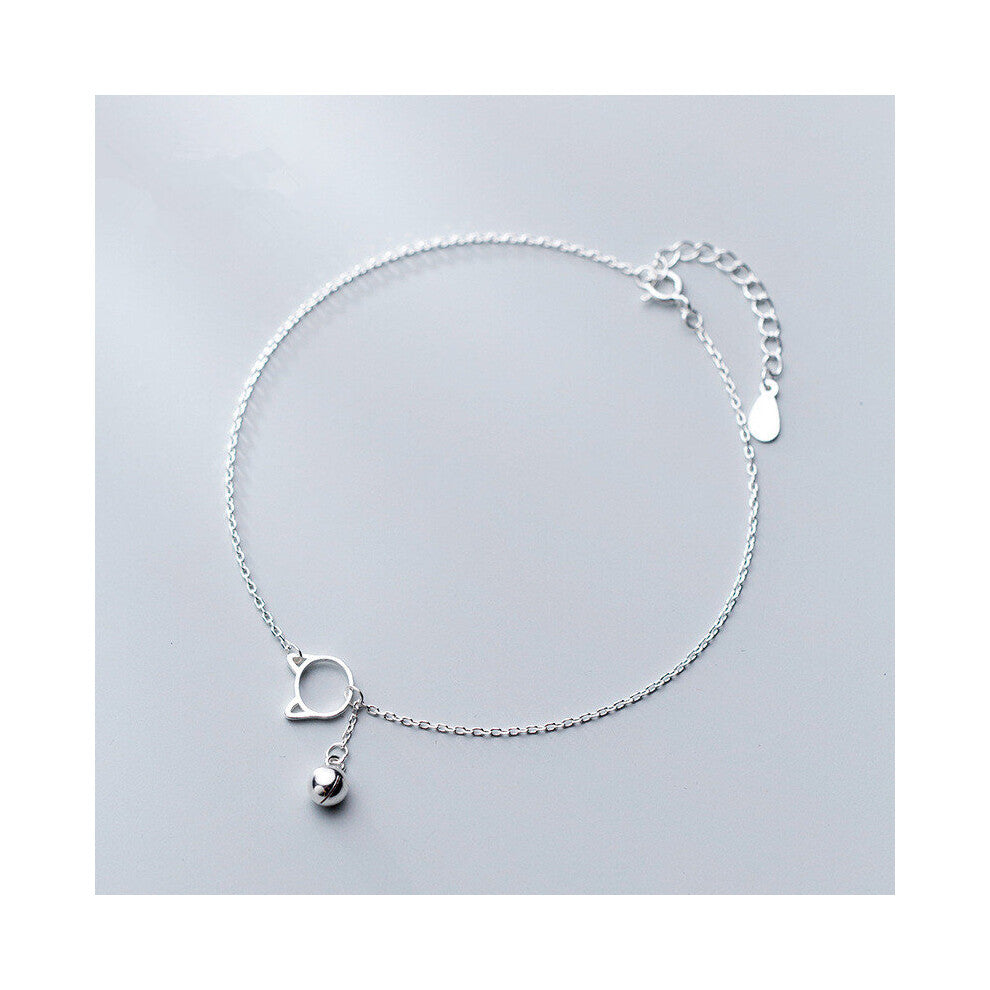 Minimalist Hollow Cat Pendant Bracelet Real 925 Sterling Silver Personality Accessories For Women Fine Jewelry Gift