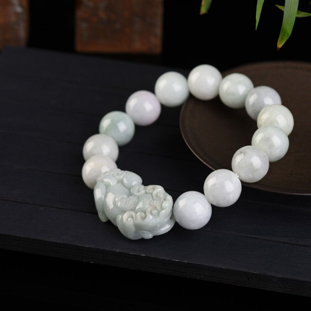 Natural Emerald Pixiu Beads Bracelet Adjustable Bangle Charm Jewellery Accessories Hand-Carved Woman Amulet