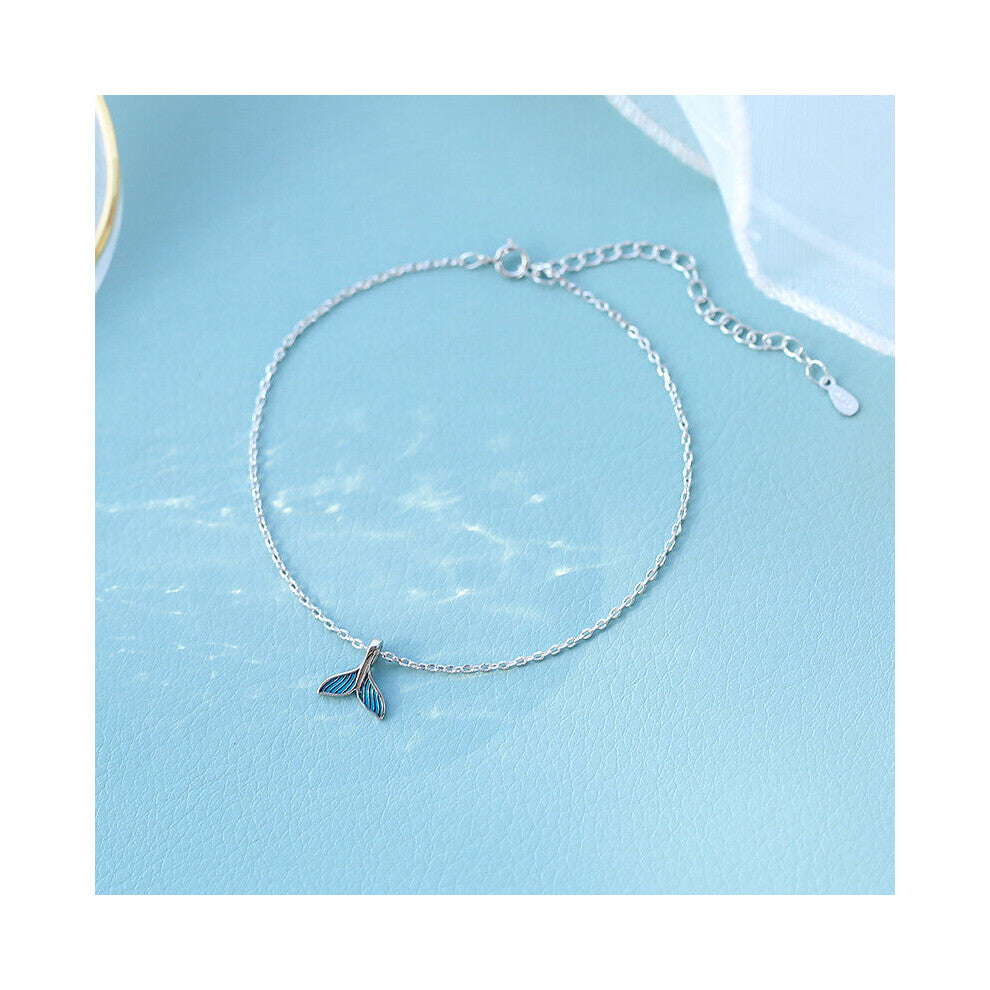 925 Sterling Silver Anklets For Women Jewelry Mermaid Tail Anklet Girl Beach Party Accessories