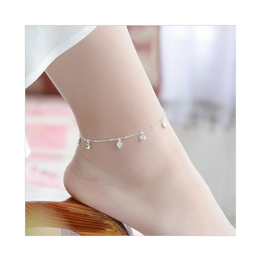 LUKENI 925 Sterling Silver Bracelets For Women Jewelry Charm Heart Silver Anklets Girl Engagement Party Accessories Hot