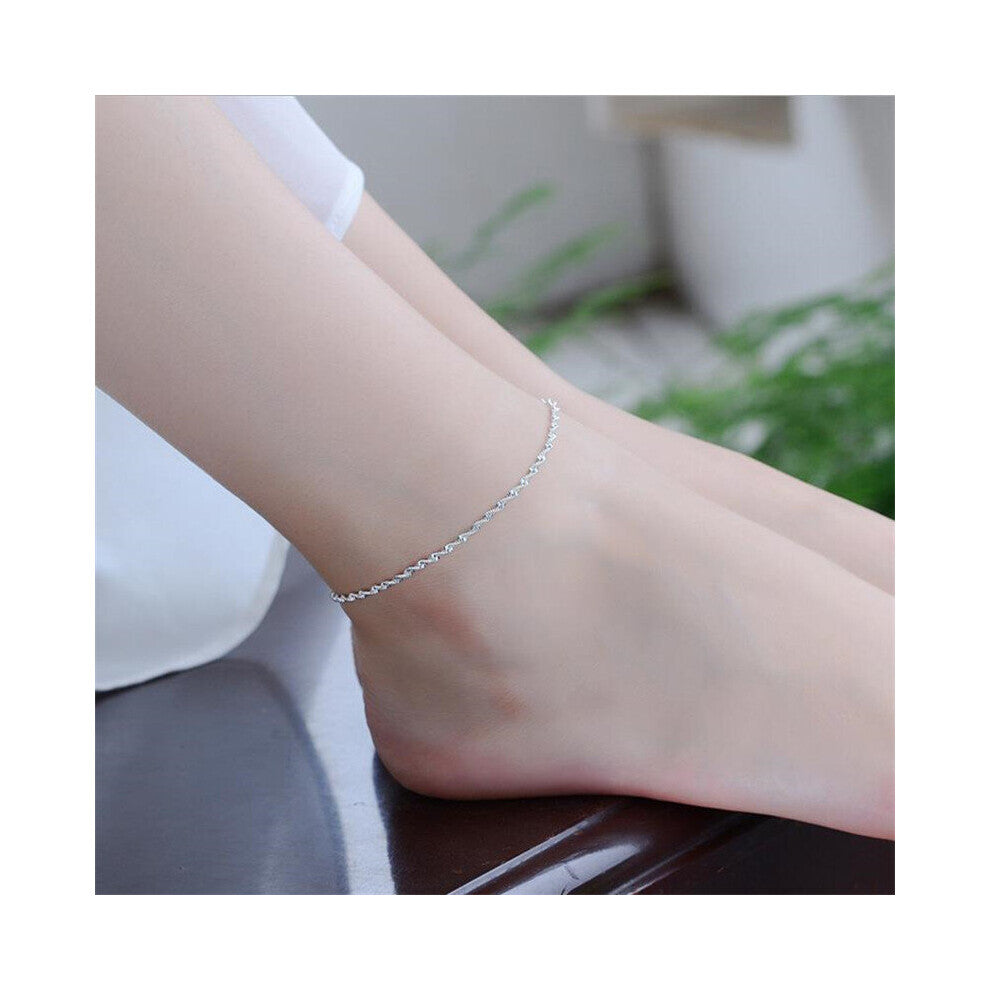 Promotion Female Silver 925 Anklets Jewelry Wave Bracelets For Women Accessories Silver Female Anklet Girls Birthday