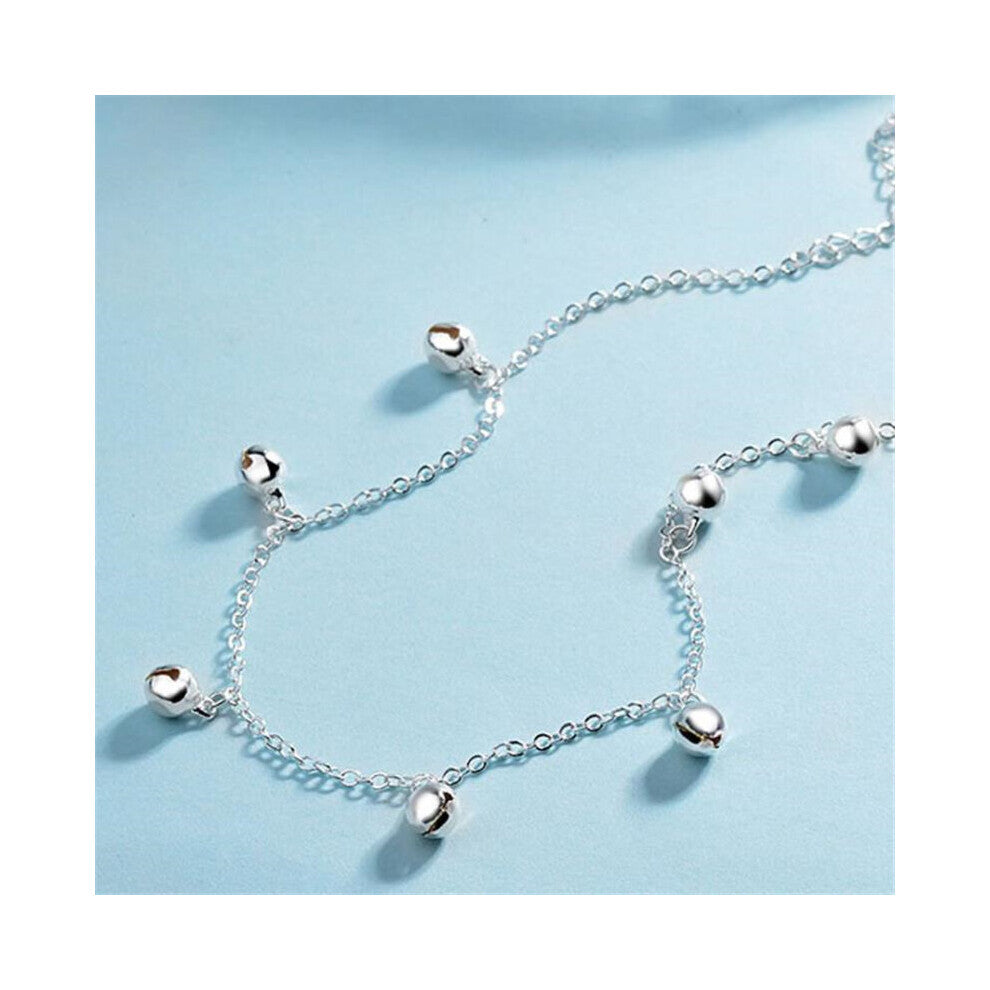 Lovely Bells 925 Sterling Silver Anklets For Women Bracelet Foot Chain Jewelry Girl Beach Party Accessories