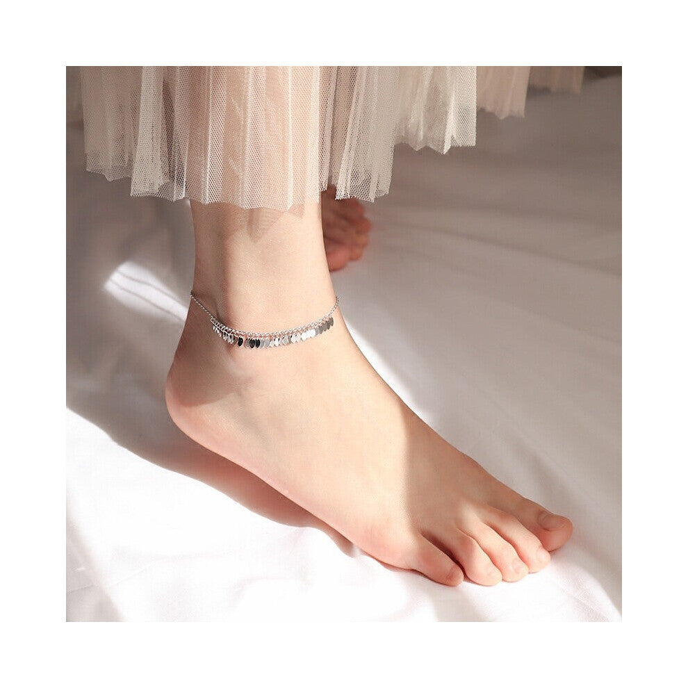 925 Sterling Silver Leaves Anklets For Women Daily Wear Foot Jewelry Girl Beach Party Accessories