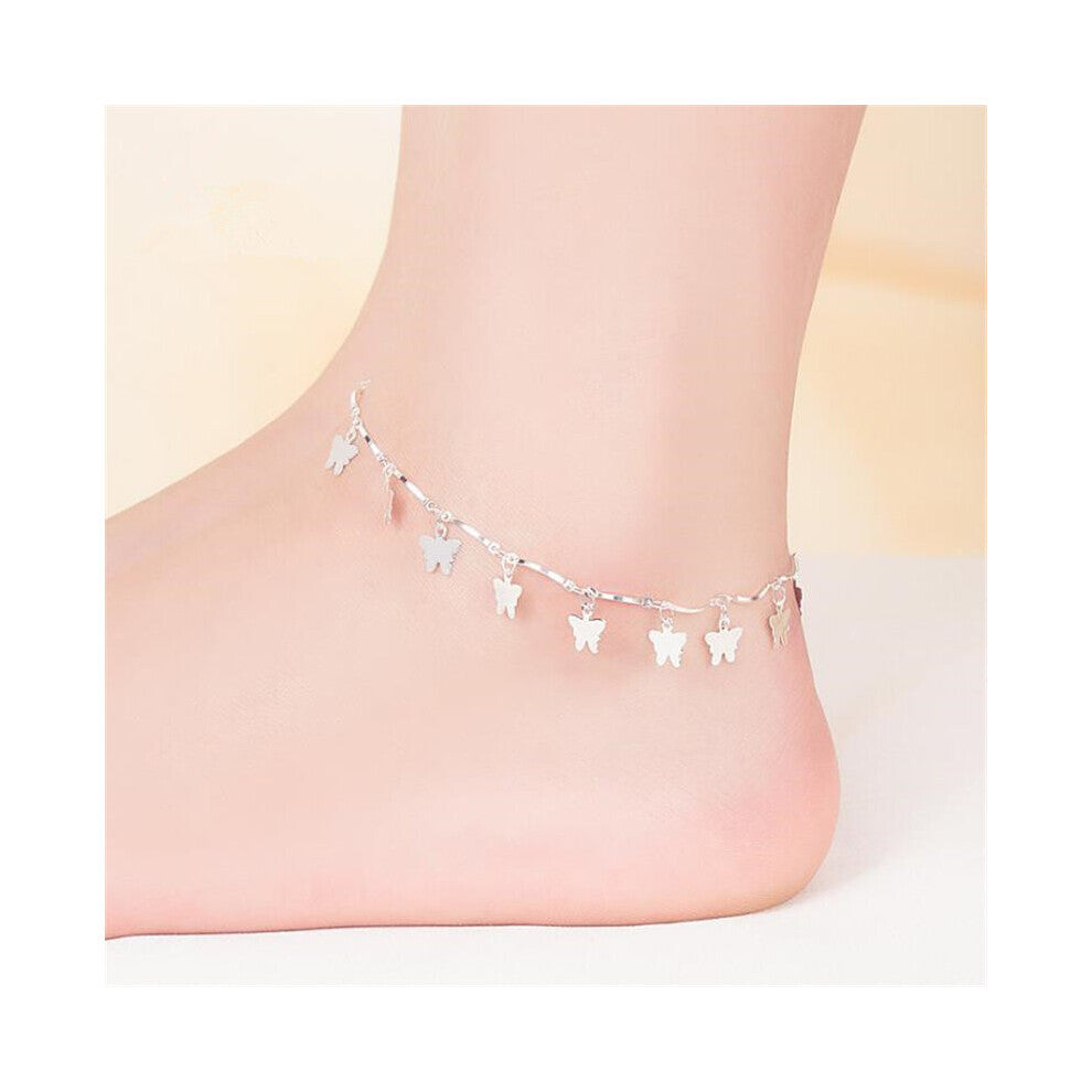 Jewelry 925 Sterling Silver Anklets For Women Butterfly Ankles Chain Bracelets Girl Party Accessories