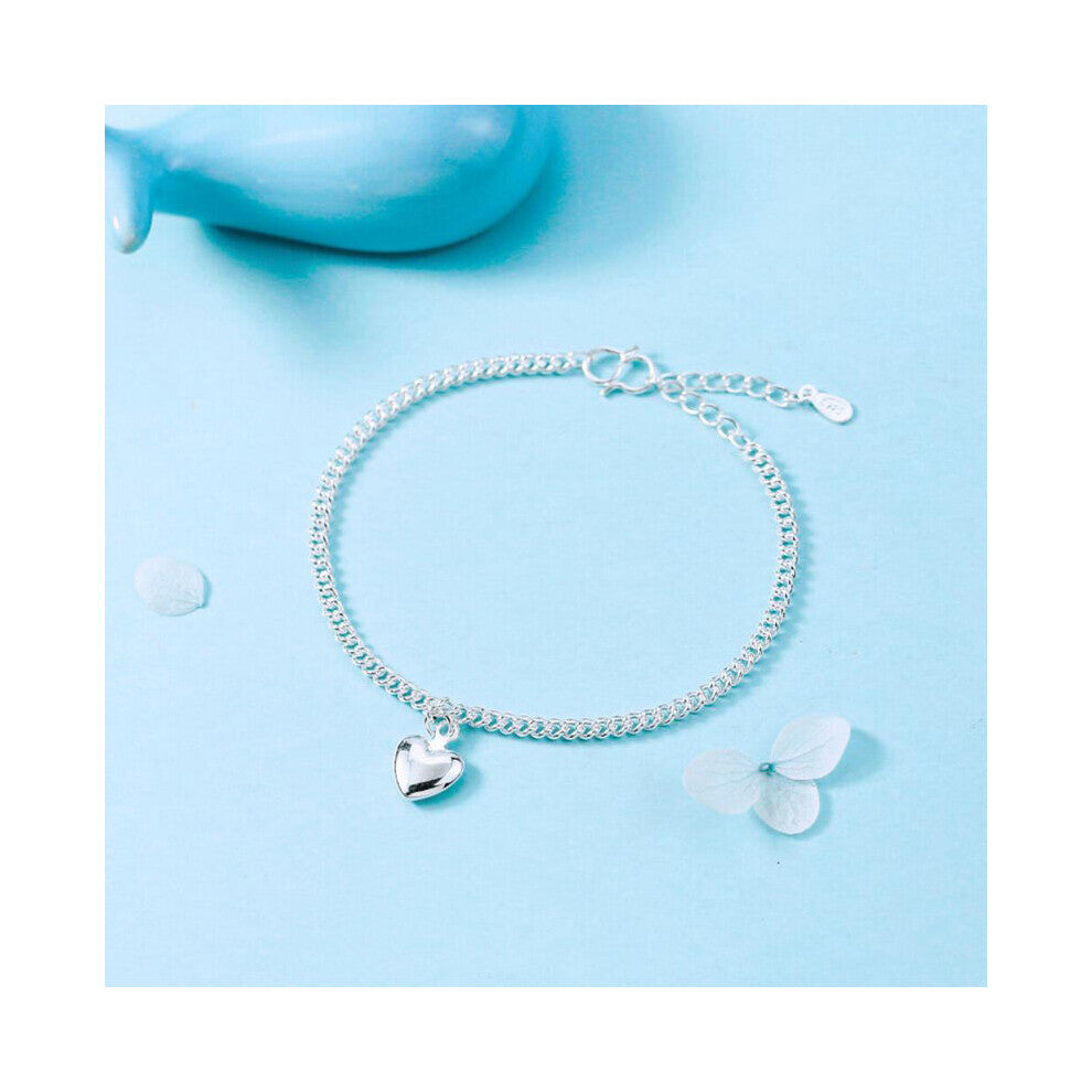 925 Sterling Silver Anklets For Women Party Accessories Heart Anklet Bracelet Lady Anniversary Jewelry