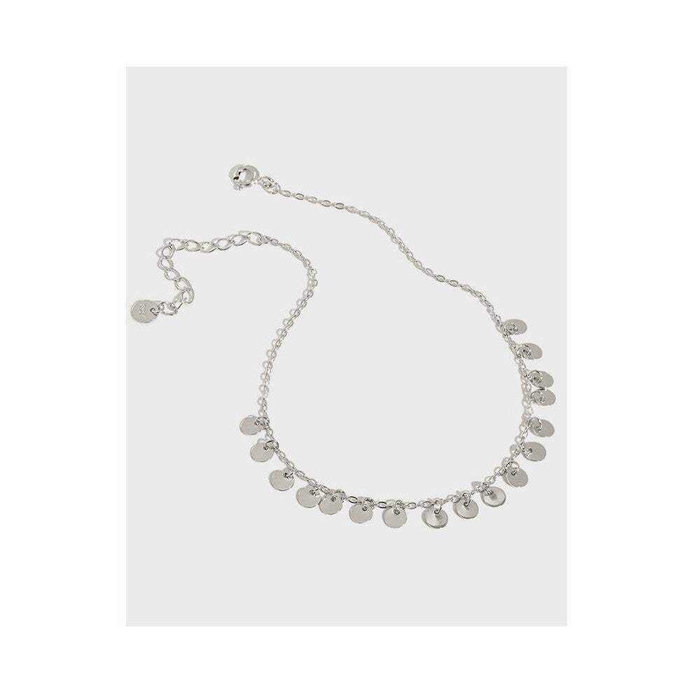 Real 925 Sterling Silver Rounds Tassel Ankle Foot Bracelet Woman Accessories, Minimalist Chains Anklets For Women Jewelry