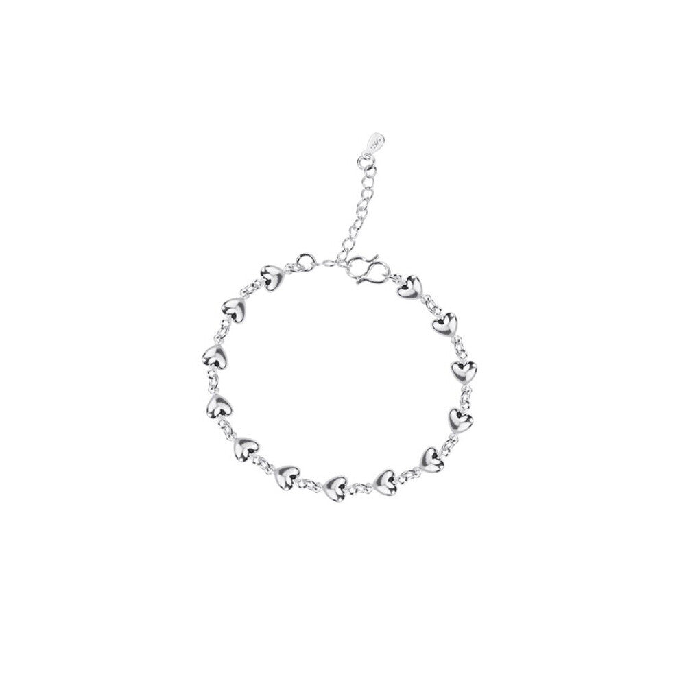 925 Sterling Silver Anklets For Women Hollow Heart To Heart Foot Jewelry Lady Beach Party Accessories